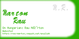 marton rau business card